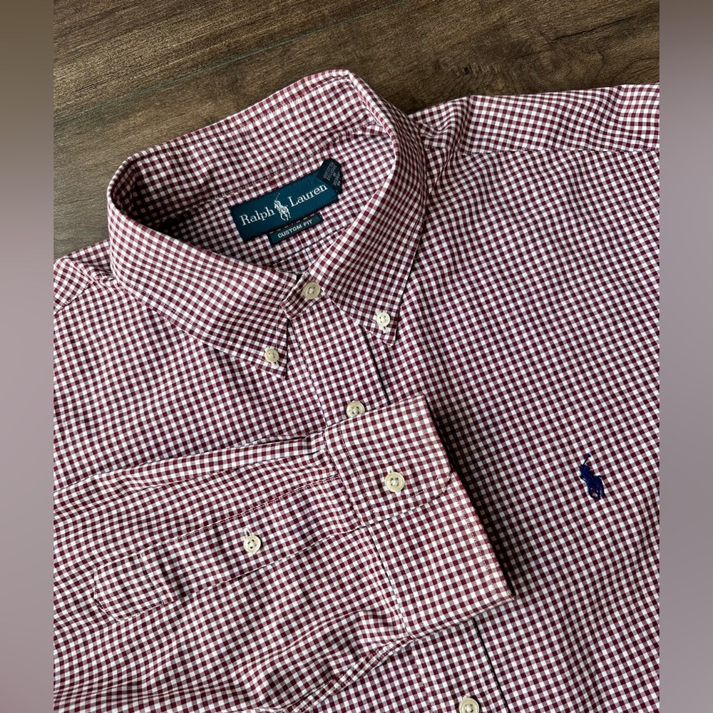 Ralph Lauren Red & White Checkered Gingham Button Down - Classic Fit - Size: XXL